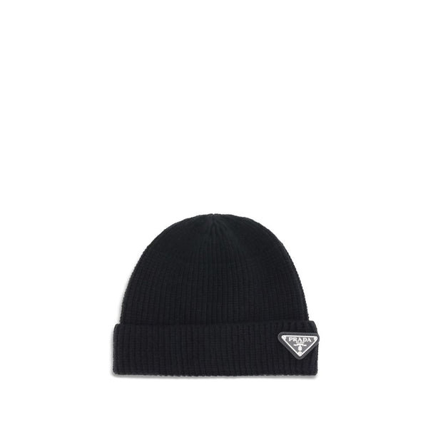 Prada PR2HC4263IMF0002BB 65% Fleece Wool Ovis Aries beanie in black