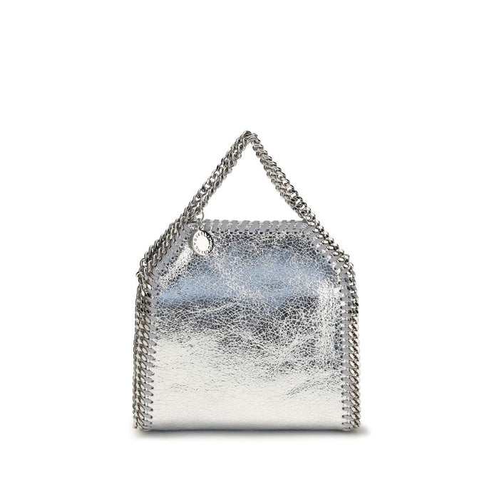 Silver Polyester Handbag Bag