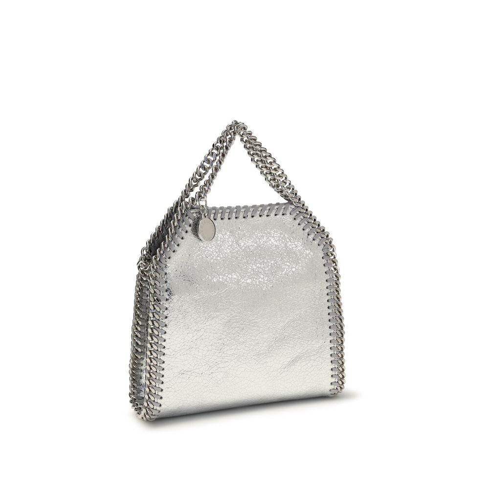 Silver Polyester Handbag Bag