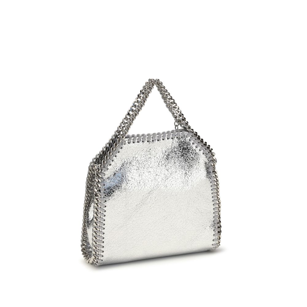 Stella McCartney 100% Polyester top handle bag in silver — view 3