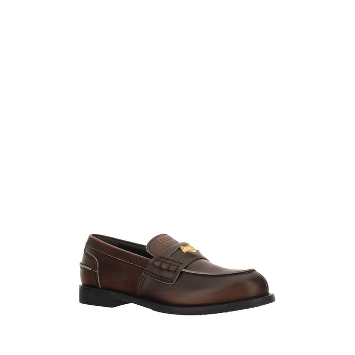 Miu Miu 100% Calf Leather Bos Taurus loafer in brown — view 2