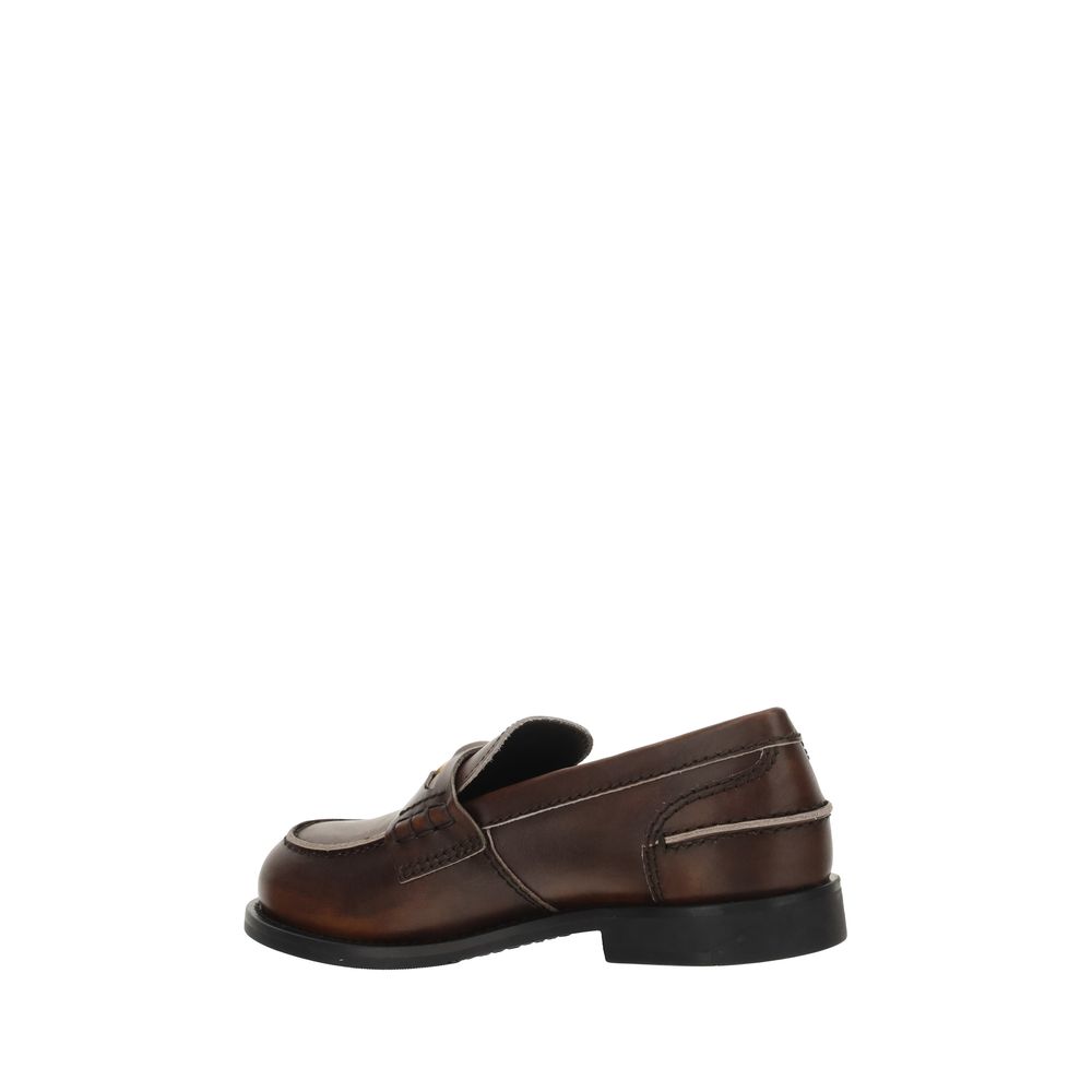 Miu Miu 100% Calf Leather Bos Taurus loafer in brown — view 3