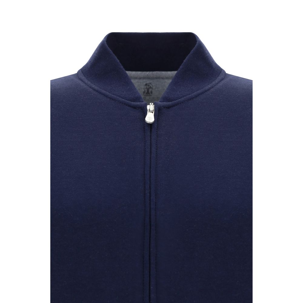 Brunello Cucinelli 100% Cotton sweatshirt in navy — view 3
