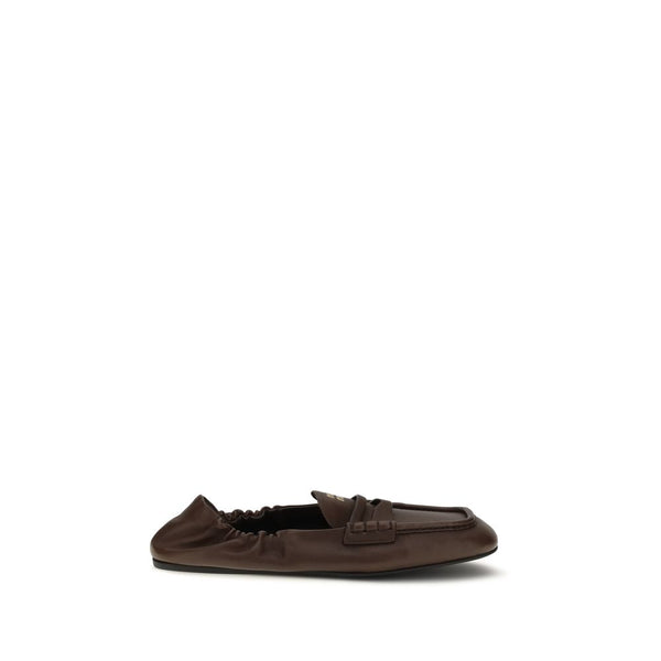 Miu Miu Upper: 100% Lamb Ovis Aries; Sole: 100% Rubber loafer in brown