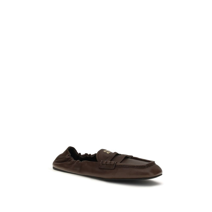 Miu Miu Upper: 100% Lamb Ovis Aries; Sole: 100% Rubber loafer in brown — view 2
