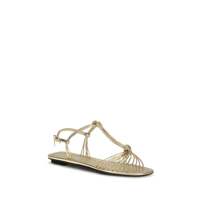Prada 100% Calf Leather Bos Taurus sandal in gold — view 2
