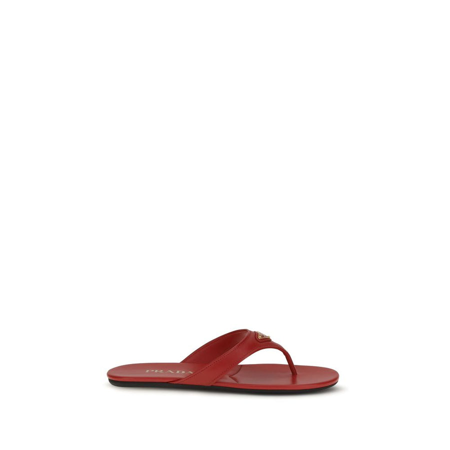 Prada 100% Calf Leather Bos Taurus sandals in red