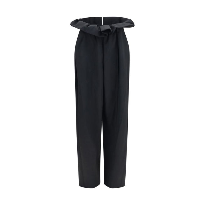 Khaite 100% Merino Wool Ovis Aries trousers in black