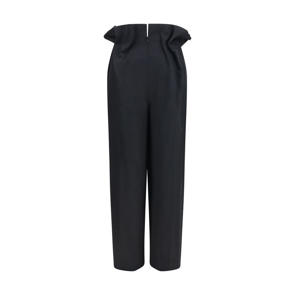 Khaite 100% Merino Wool Ovis Aries trousers in black — view 2