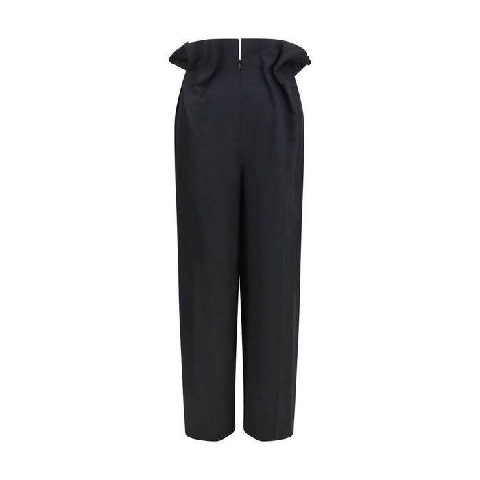 Khaite 100% Merino Wool Ovis Aries trousers in black — view 2