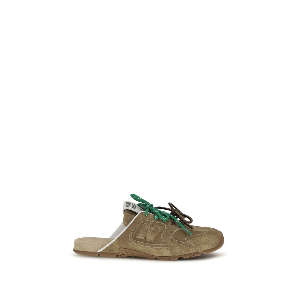 Miu Miu Upper 100% calf leather (Bos Taurus) sneaker mule in beige