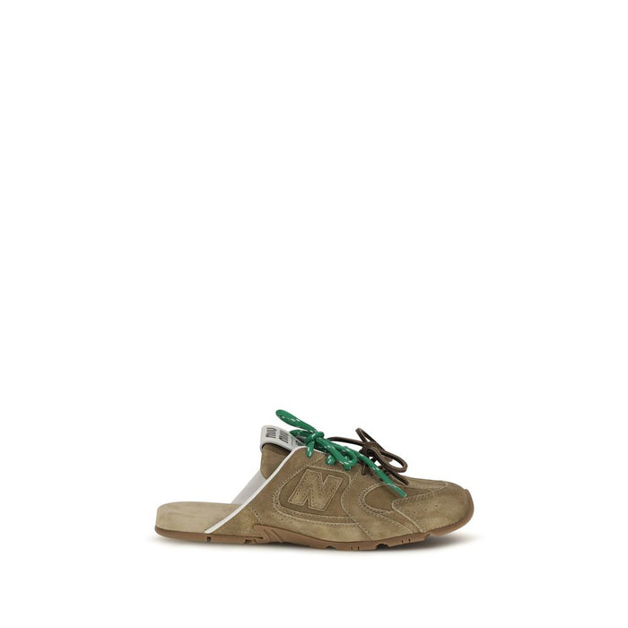 Miu Miu Upper 100% calf leather (Bos Taurus) sneaker mule in beige