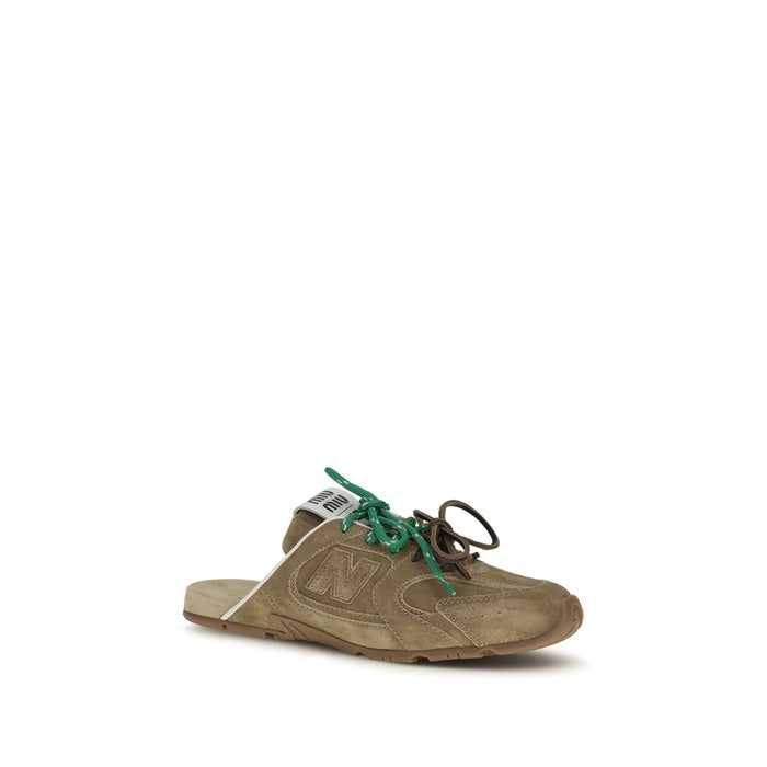 Miu Miu Upper 100% calf leather (Bos Taurus) sneaker mule in beige — view 2