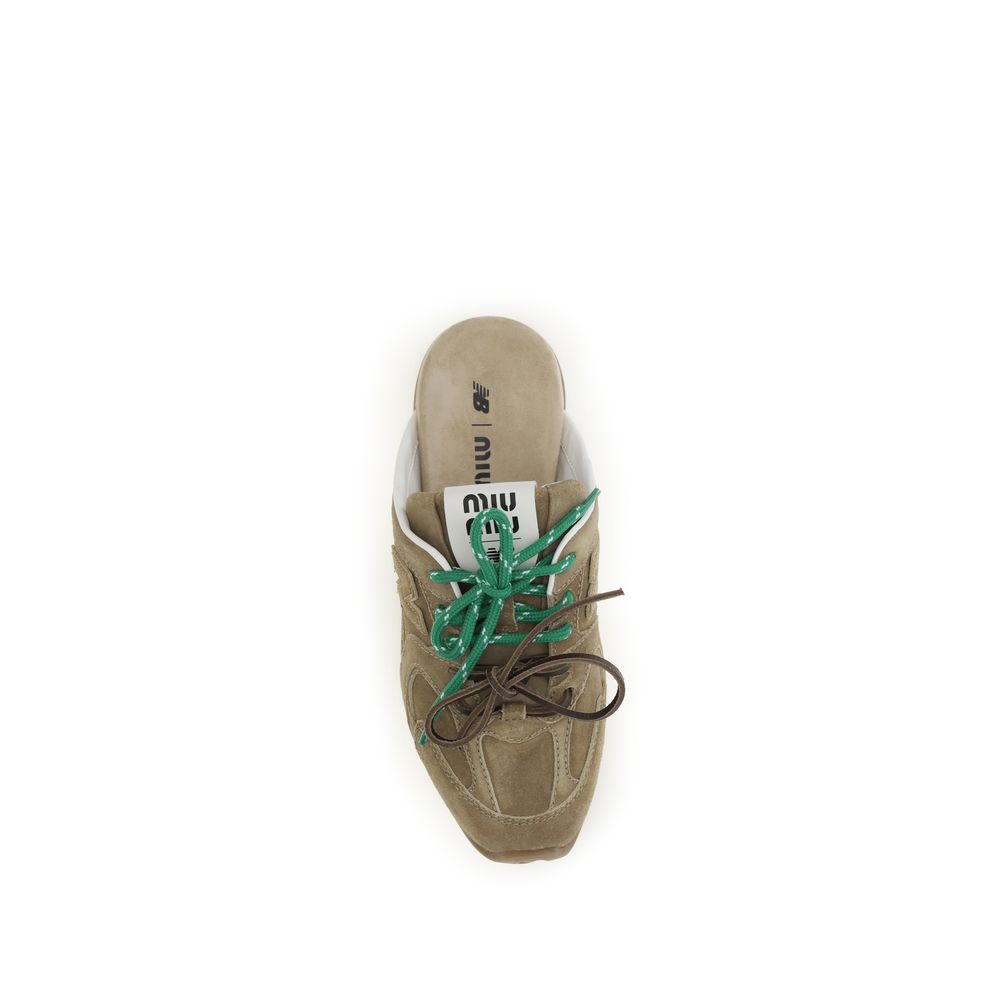 Miu Miu Upper 100% calf leather (Bos Taurus) sneaker mule in beige — view 4