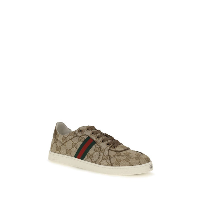 Gucci Upper 65% Polyester 18% Cotton 17% Polyamide; Sole 100% Rubber sneaker in beige — view 2