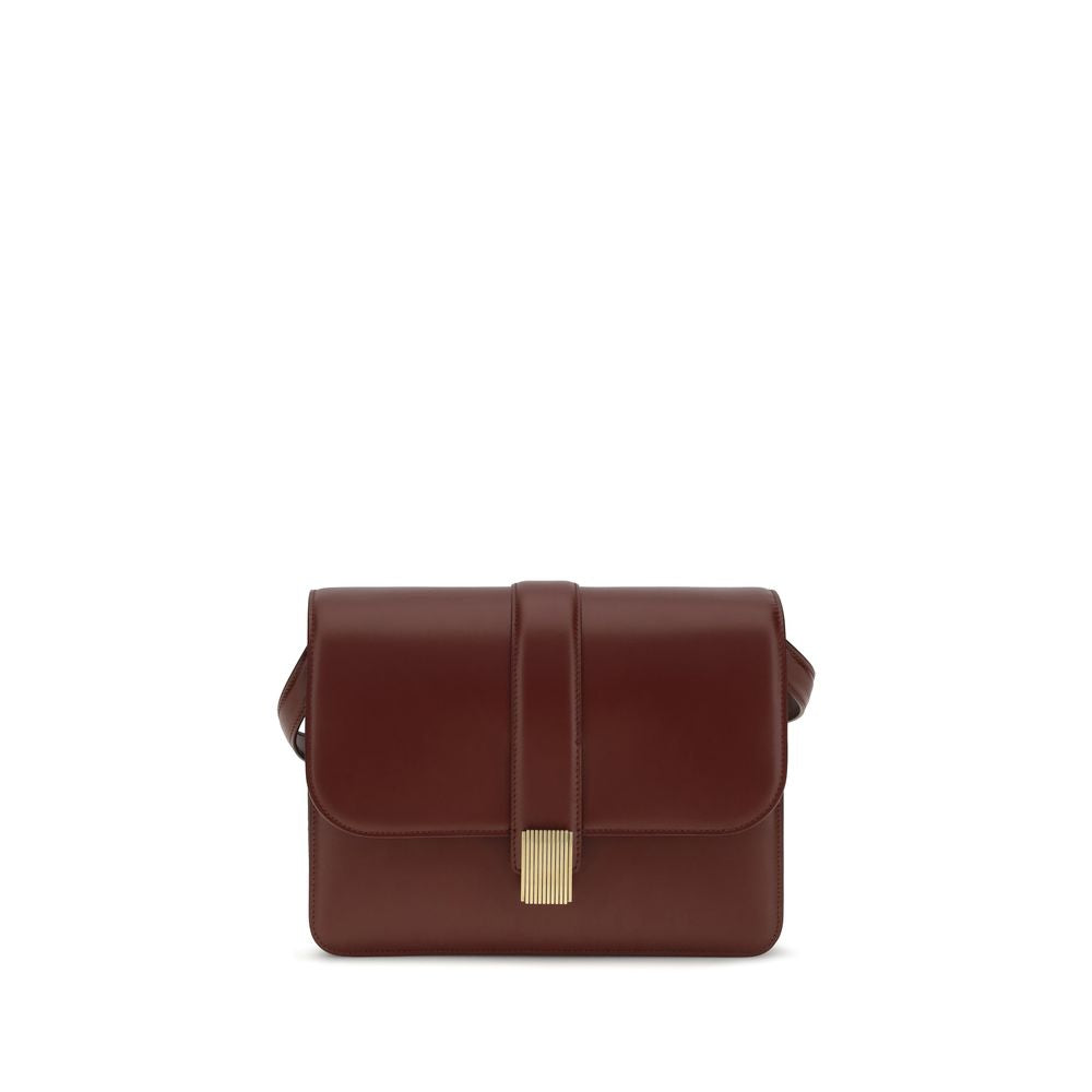 Khaite 100% Calf Leather Bos Taurus shoulder bag in bordeaux