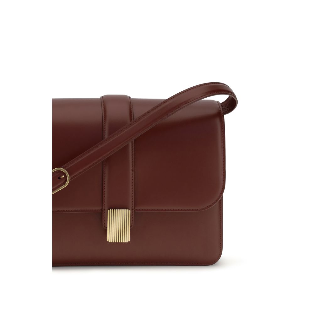 Khaite 100% Calf Leather Bos Taurus shoulder bag in bordeaux — view 4