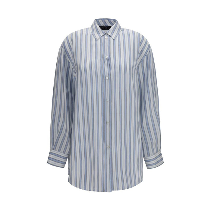 Gucci 100% Silk shirt in blue