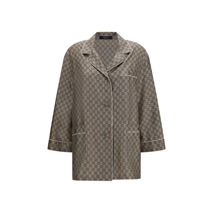 Gucci 100% Silk shirt in beige
