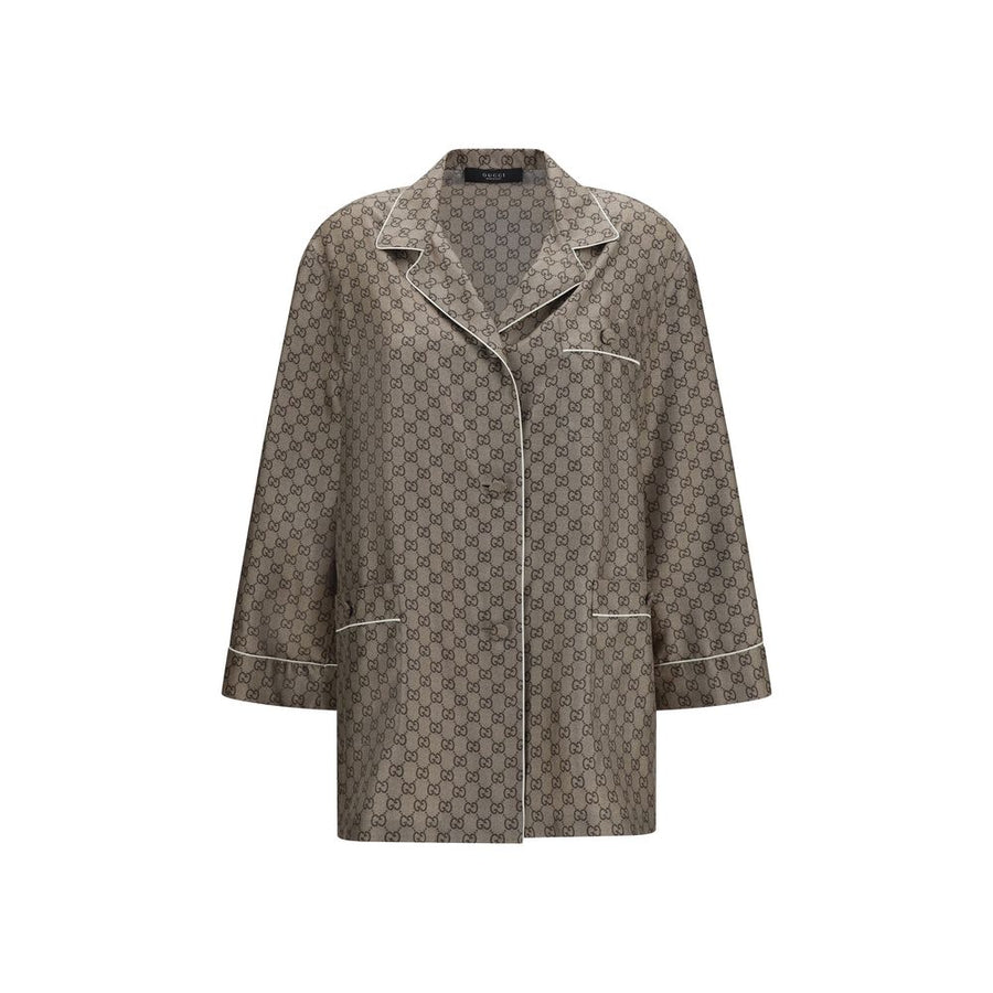 Gucci 100% Silk shirt in beige