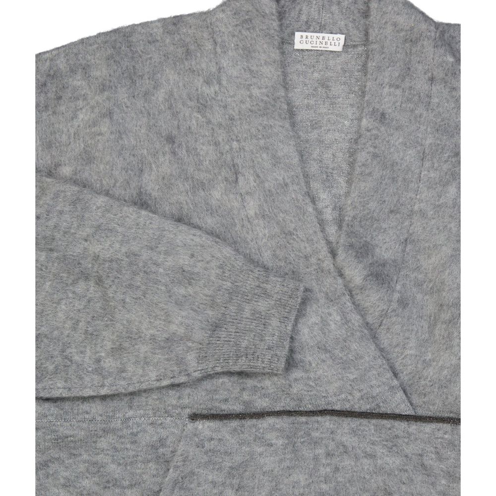 Brunello Cucinelli 28% Mohair sweater in gray — view 3