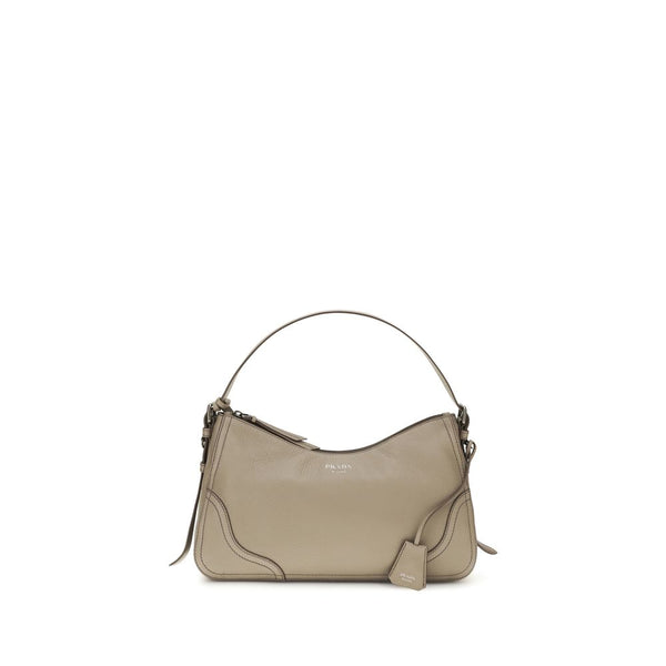 Prada 100% Calf Leather Bos Taurus shoulder bag in gray