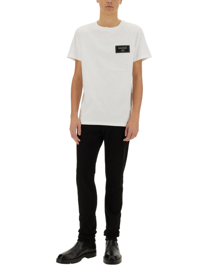 T-Shirt With Logo White Viscose Polyester T-shirts