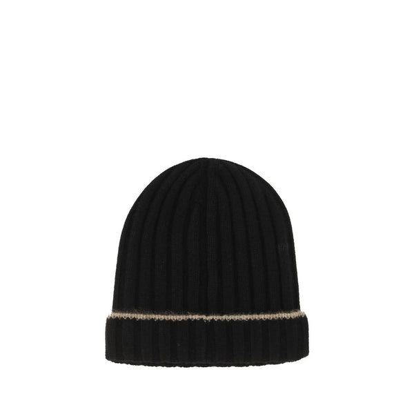 Brunello Cucinelli BRM2240900CB676BB 100% Cashmere beanie in black