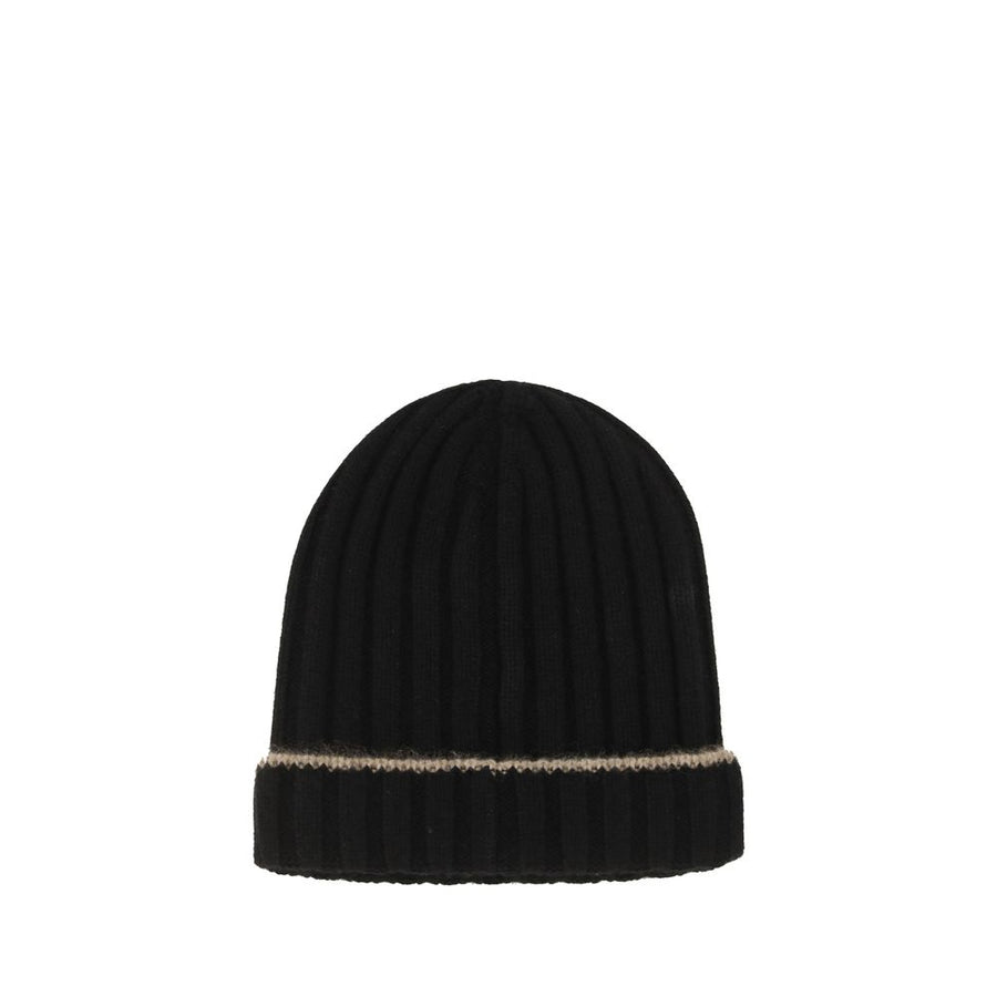 Brunello Cucinelli BRM2240900CB676BB 100% Cashmere beanie in black