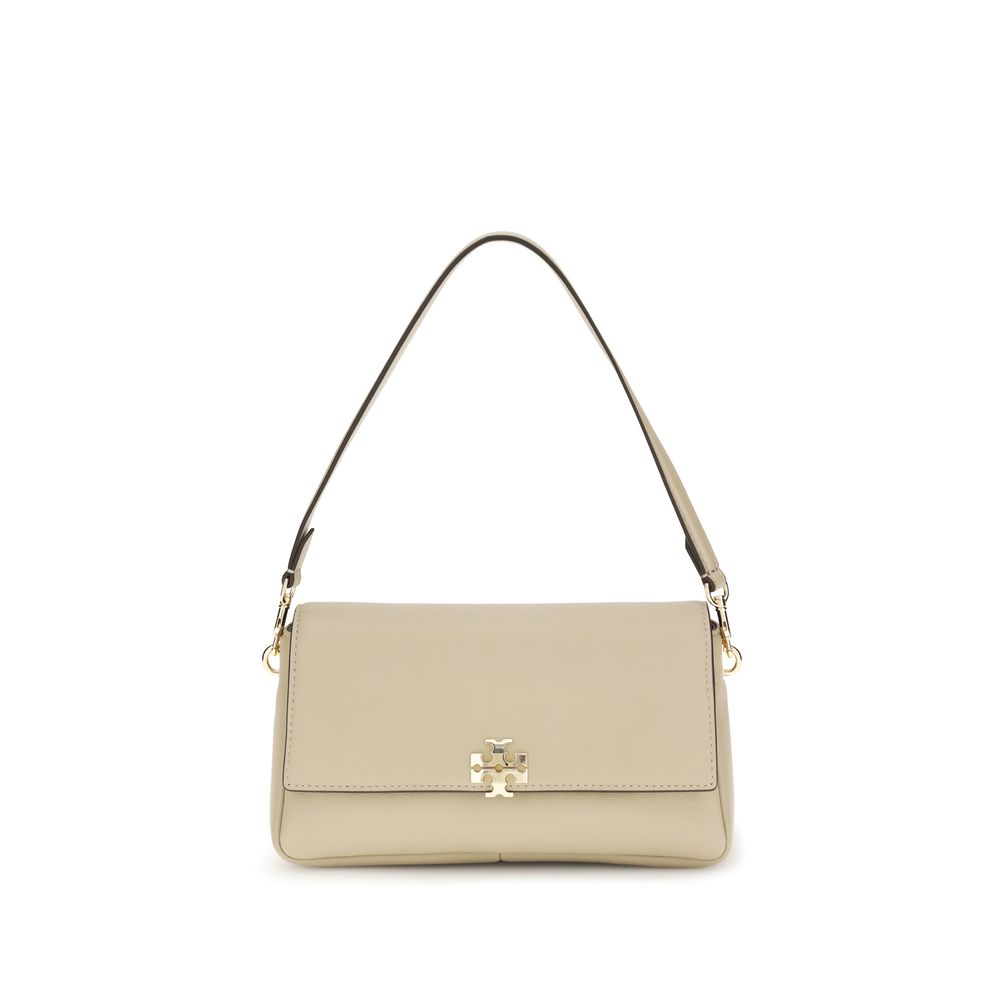 Tory Burch 100% Calf Leather Bos Taurus shoulder bag in beige