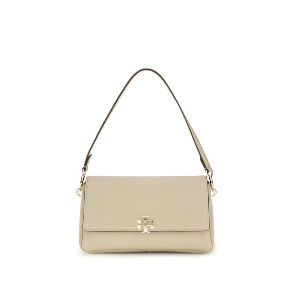 Tory Burch 100% Calf Leather Bos Taurus shoulder bag in beige