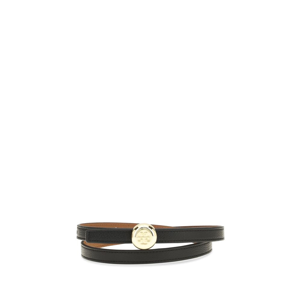 Tory Burch 100% Calf Leather Bos Taurus belt in black