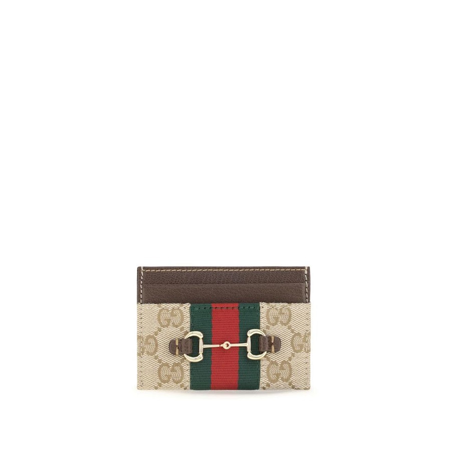 Gucci 52% Polyester card case in beige