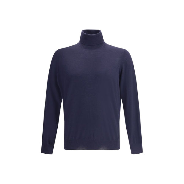 Brunello Cucinelli 90% Fleece Wool Ovis Aries sweater in navy