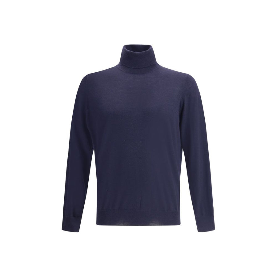 Brunello Cucinelli 90% Fleece Wool Ovis Aries sweater in navy