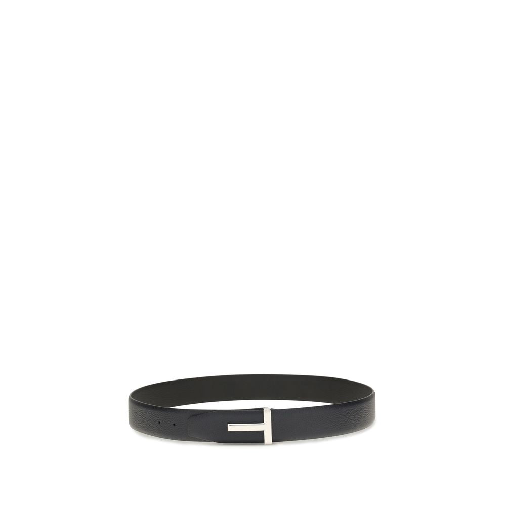 Tom Ford 100% Calf Leather Bos Taurus belt in black — view 2
