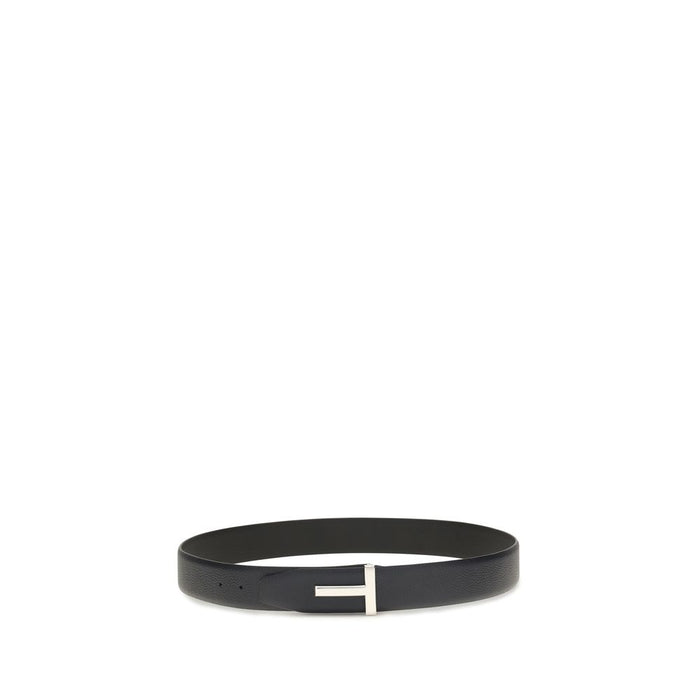 Tom Ford 100% Calf Leather Bos Taurus belt in black — view 2