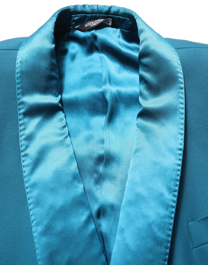 Dolce & Gabbana 72% Wool 20% Silk 6% Polyester 2% Elastane blazer in teal