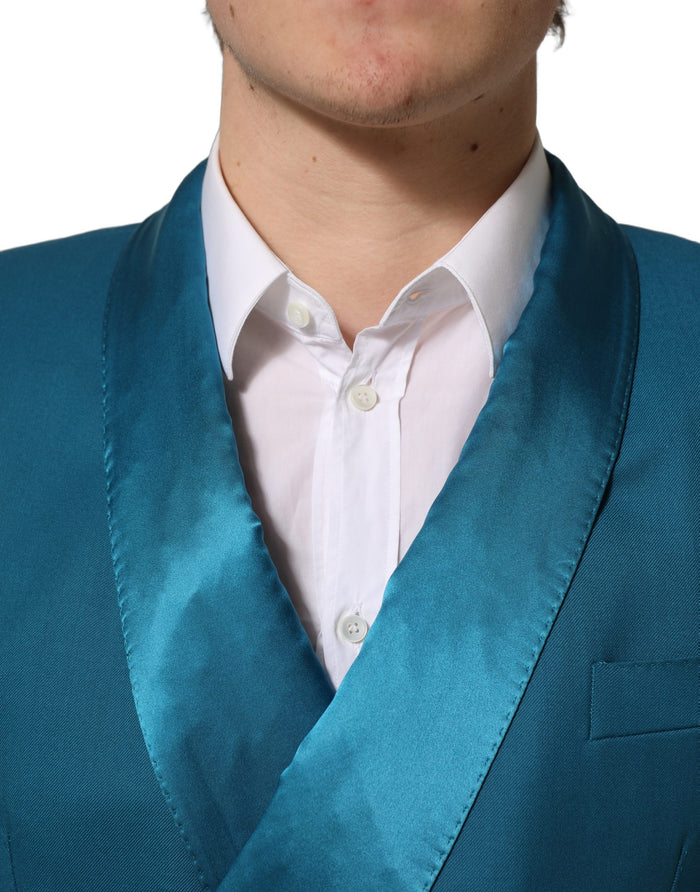 Dolce & Gabbana 72% Wool 20% Silk 6% Polyester 2% Elastane blazer in teal — view 2