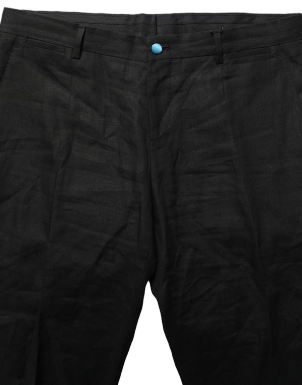 Dolce & Gabbana 100% Linen trousers in black