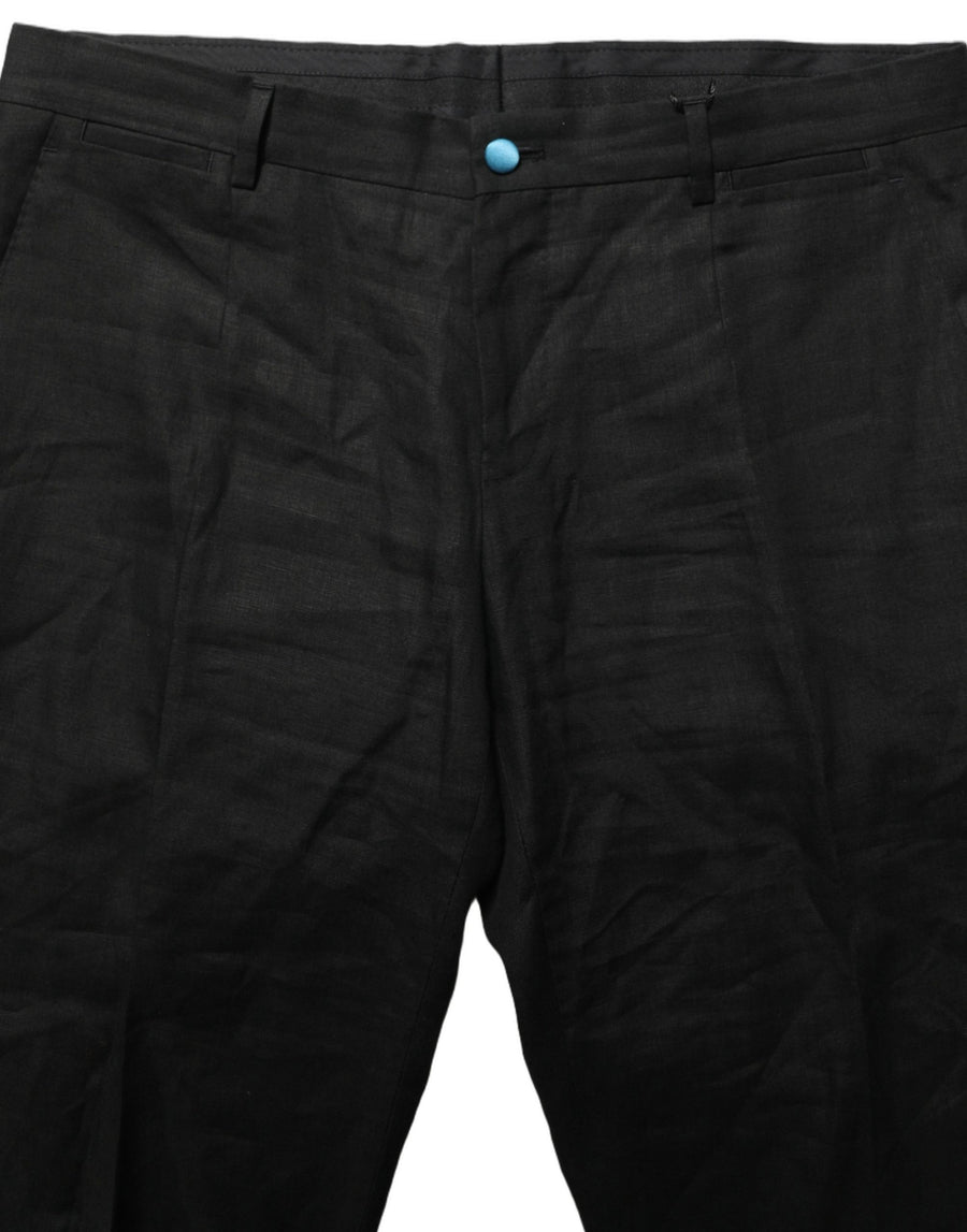 Dolce & Gabbana 100% Linen trousers in black