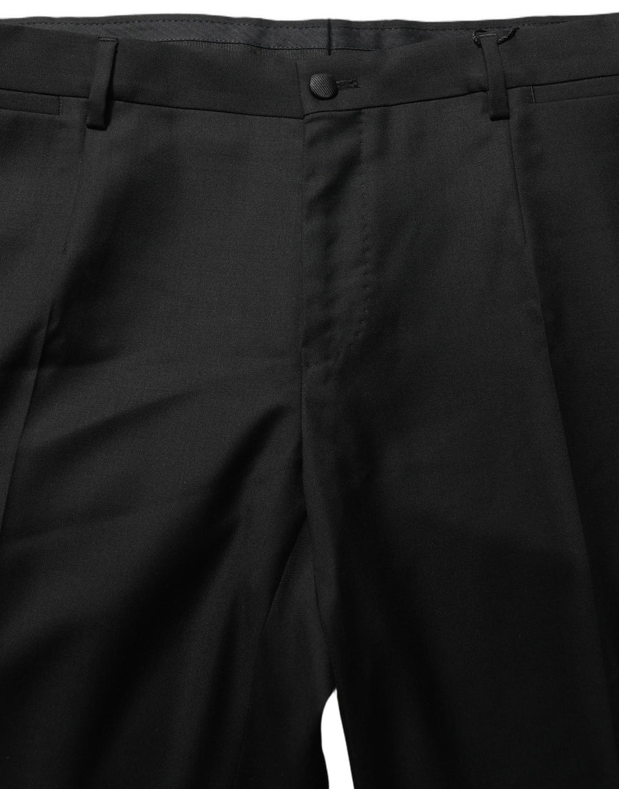 Dolce & Gabbana 90% Virgin Wool 8% Silk 2% Polyester trousers in black