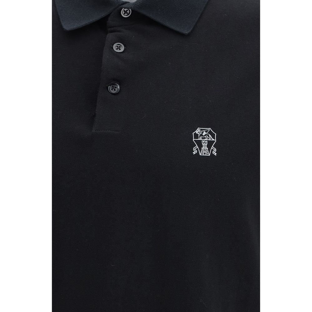 Brunello Cucinelli 100% Cotton polo in black — view 3