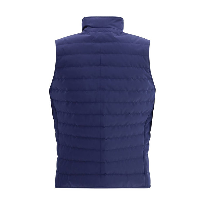 Brunello Cucinelli 70% Polyester vest in navy — view 2