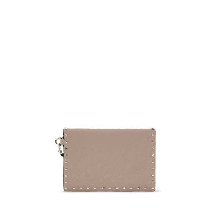 Valentino Garavani 100% Calf Leather Bos Taurus clutch in beige — view 2