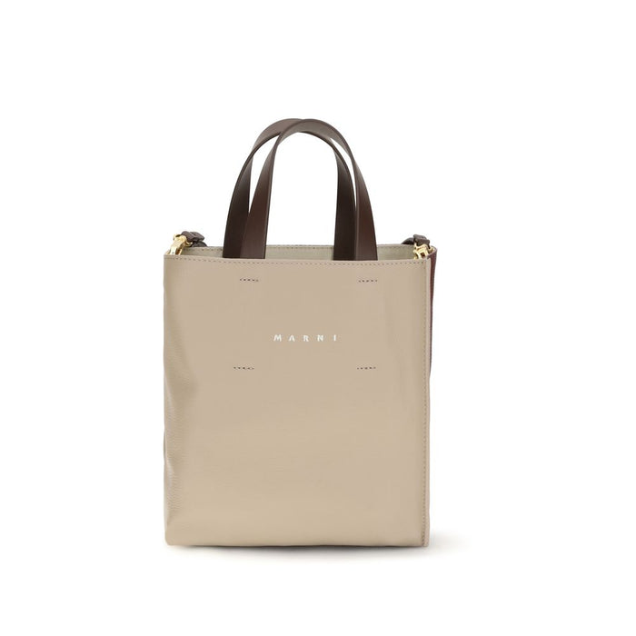 Beige Calf Leather Bos Taurus Handbag Bag