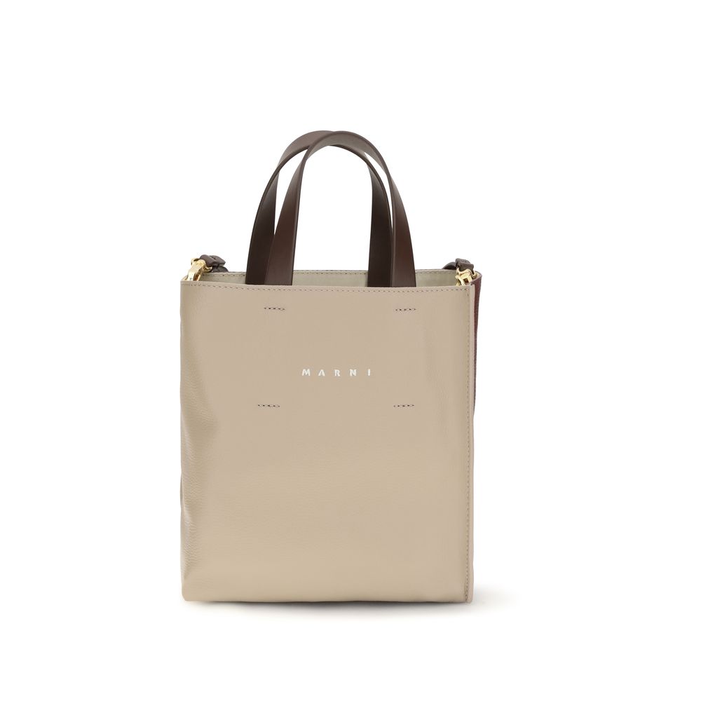 Marni 100% Calf Leather Bos Taurus mini bag in beige