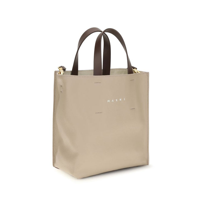 Marni 100% Calf Leather Bos Taurus mini bag in beige — view 2