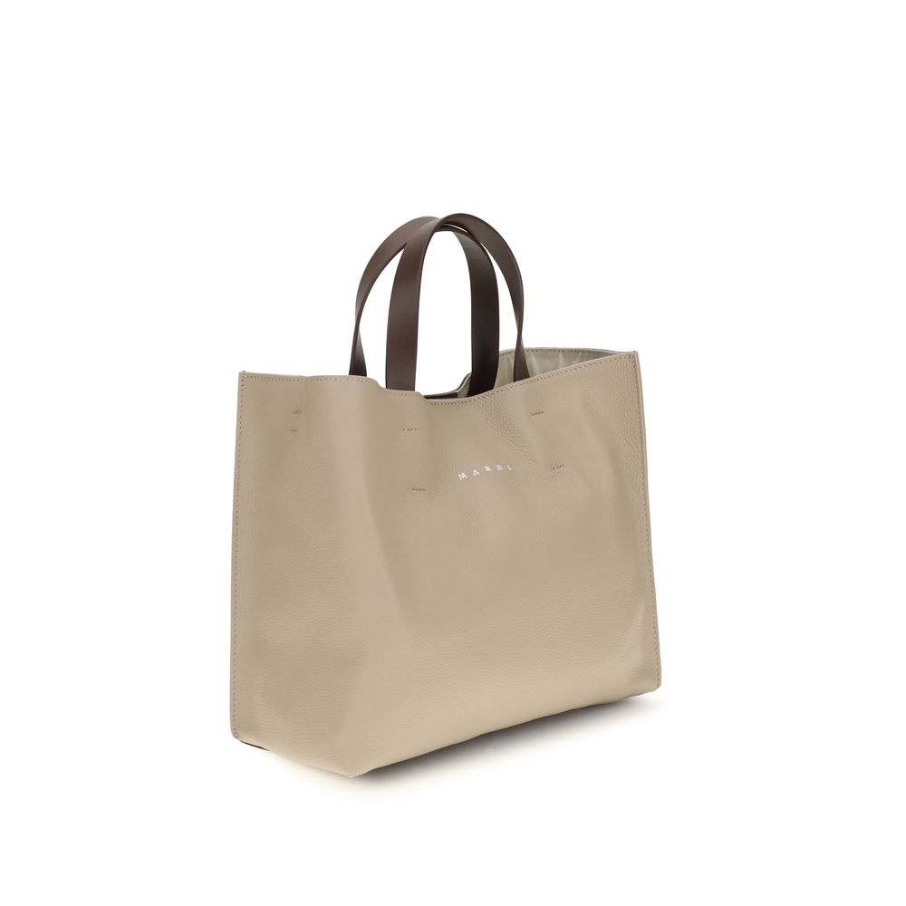 Marni 100% Calf Leather Bos Taurus shoulder bag in beige — view 2