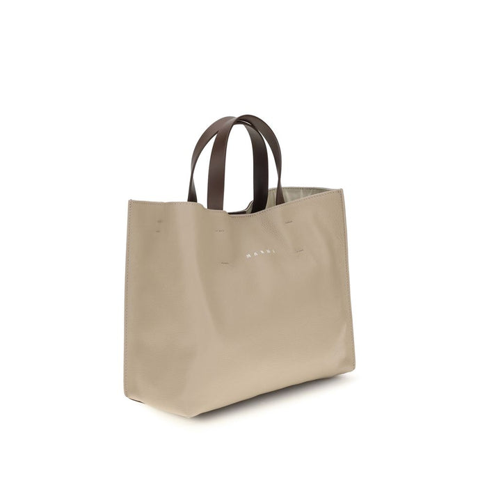 Marni 100% Calf Leather Bos Taurus shoulder bag in beige — view 2